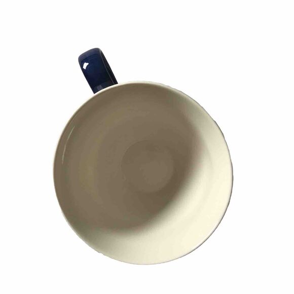 World Market Floral Blue Blush Pedestal Large Coffee Tea Mug Cup Hand Painted - Picture 5 of 7